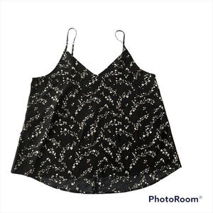 Abound Black Floral Strappy Tank